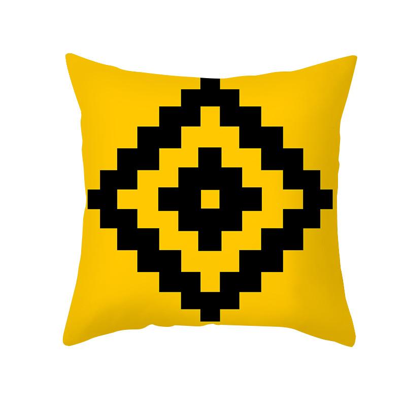Kissenbezug im nordischen Stil, abstrakt gelb, geometrisch, kurzvelour, Zuhause, Sofa, Kissen, Kissenbezug