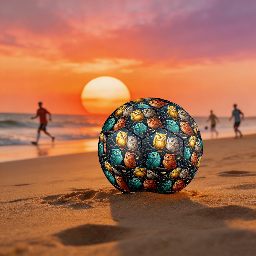 1pc Night Owls Theme Soccer Ball Football, Size 5, Lightweight PVC, Outdoor Training Soccer Ball,Gift c6583