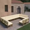 Day and Night - Day and Night Garden Furniture Set 12 Pieces Honey Brown Pine Wood Cushions