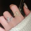 Real Gold Electroplated Zircon Serpentine Open Ring Women's Niche Personalized Index Finger Ring Fashion Light Luxury Jewelry
