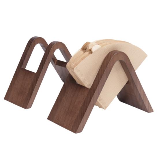 Coffee Filter Holder Storage Rack Stand for Multiple Filter Papers Solid Wood Open Design Keeps Filters Dry Neat Easy Access Coffee Brewing Organizer