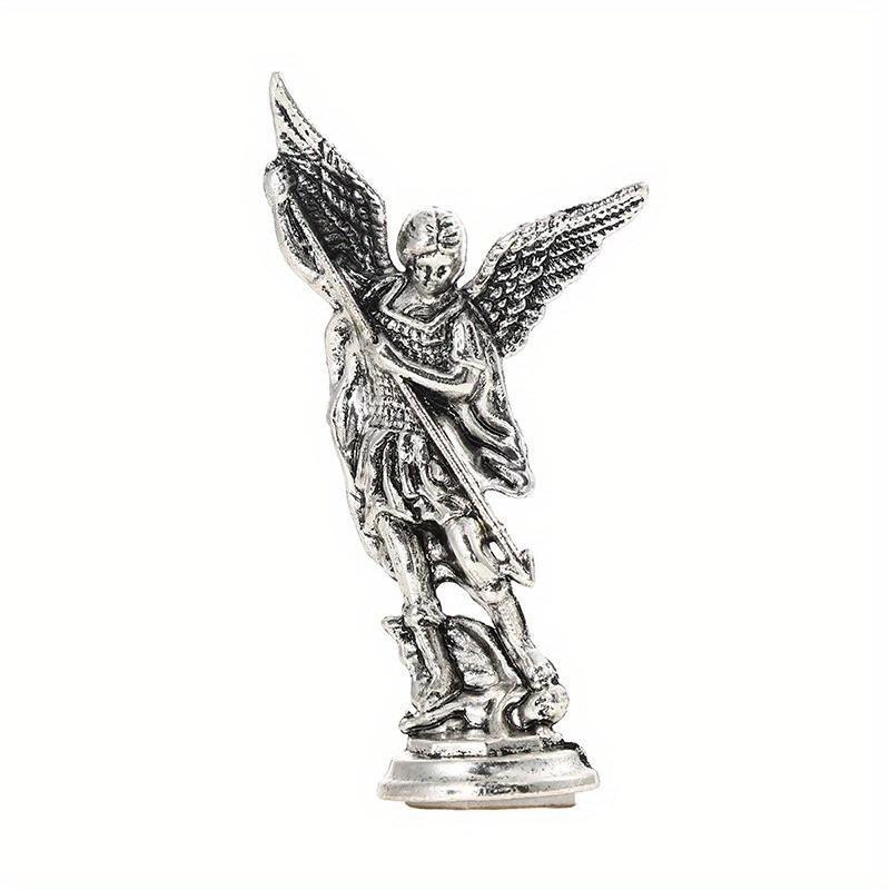 A Zinc Alloy Sculpture of St Michael The Archangel Vanquishing Satan Perfect As a Guardian Statue for Your for Family Room Or Desk