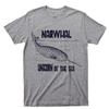 Narwal Einhorn Des Meeres Tiefblaue Meereswellen Nautisch Meeressäuger T-Shirt Unisex T-Shirt