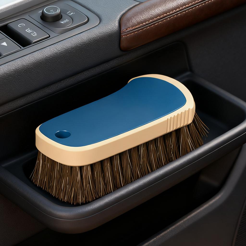 Car Cleaning Brush Interior Horsehair Bristle Auto Cleaning Tool Auto Upholstery Dusting Brush For Car Owners Sedan Truck SUV RV