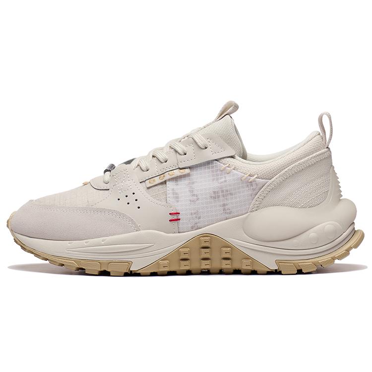 New LiNing CF Star Track Shock Absorbers Rebound Low Top Sports Casual Shoes Men's Pearl White AGLT075-1
