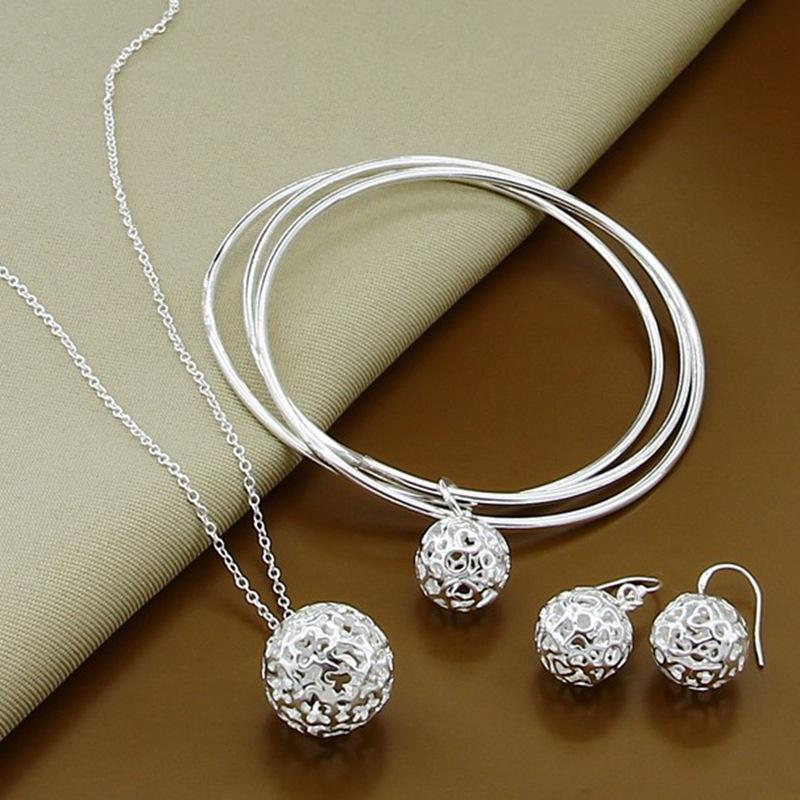 Accessories Linglong Ball Necklace Earrings Bracelet, Set T126