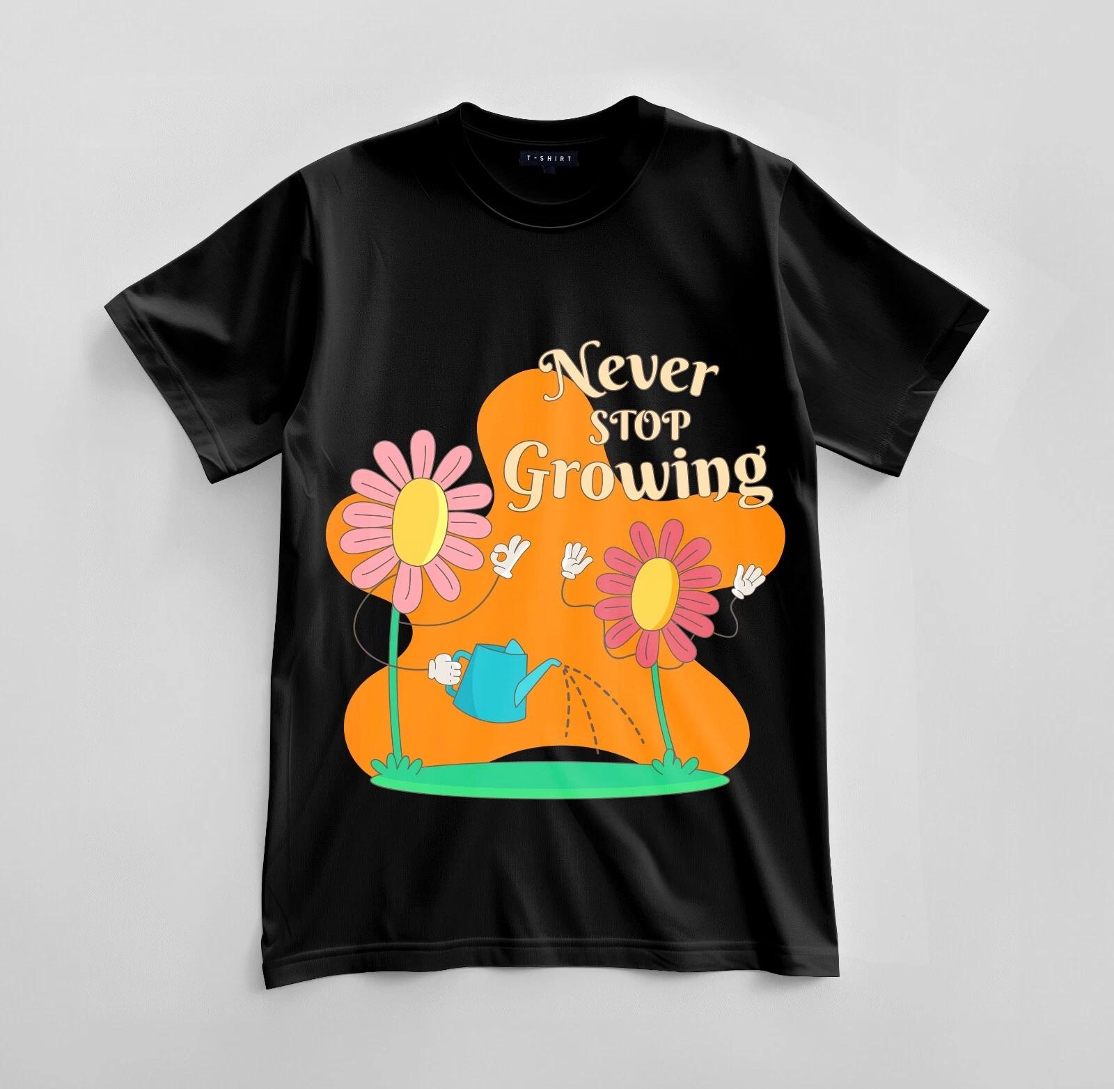 Custom Keep Growing Graphic T-shirt Design Unisex Jersey Short Sleeve Tee 4XL