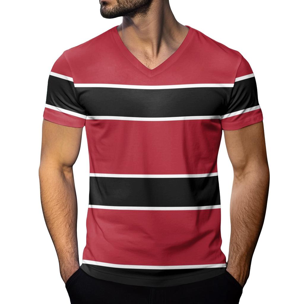Men's Fashion Printed V-Neck Short Sleeve T-Shirt