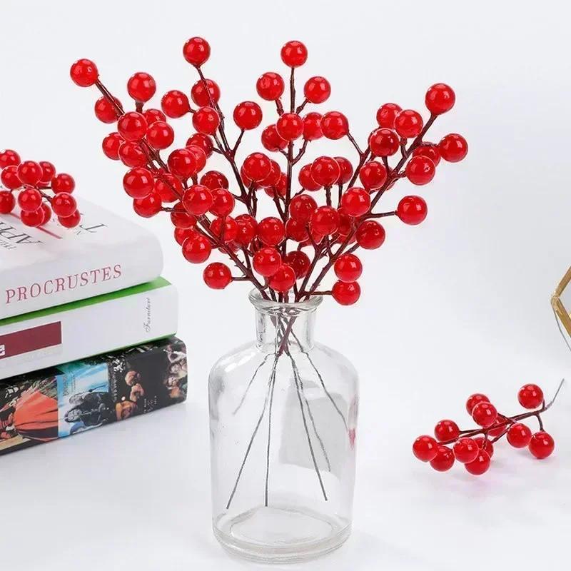 Christmas Simulation Berry Berries Branches Artificial Flower Fruit Cherry Plants Pendant Home Xmas Party Decoration DIY Gift