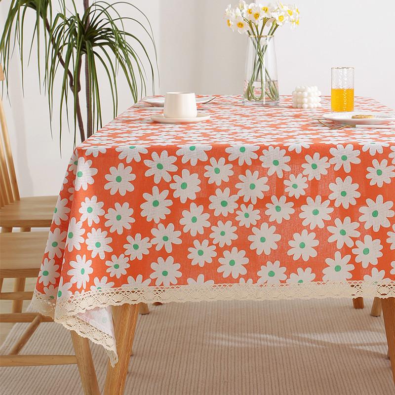 

Японська бавовна та льон із квітковим орнаментом. Мереживна тканина. Невелика свіжа скатертина. Проста прямокутна скатертина. 120X120cm