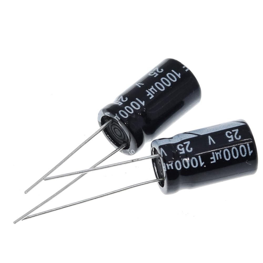 10/50PCS Electrolytic Capacitors TZT 25V1000UF 1000UF/25V 10 * 17MM for TZT Electronic Components