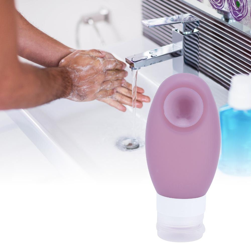 Suction Cup Cosmetic Bottle Round Head Refillable Bottle Silicone Container  Bathroom Storage