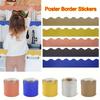 Färgade affischkantklistermärken DIY Vattentäta papper med vågig kant Dekorativa klistermärken för svarta tavlan