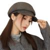 Women's Hat with Versatile Bow Octagonal Hat Big Head Circumference Showing Face Small Duckling Hat Retro Newspaper Boy Hat