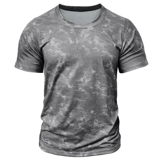 Men's Gym Muscle Tee Short Sleeve Round Neck T-Shirt Casual Printed Tee Shirt for Exercise Vacation Streetwear