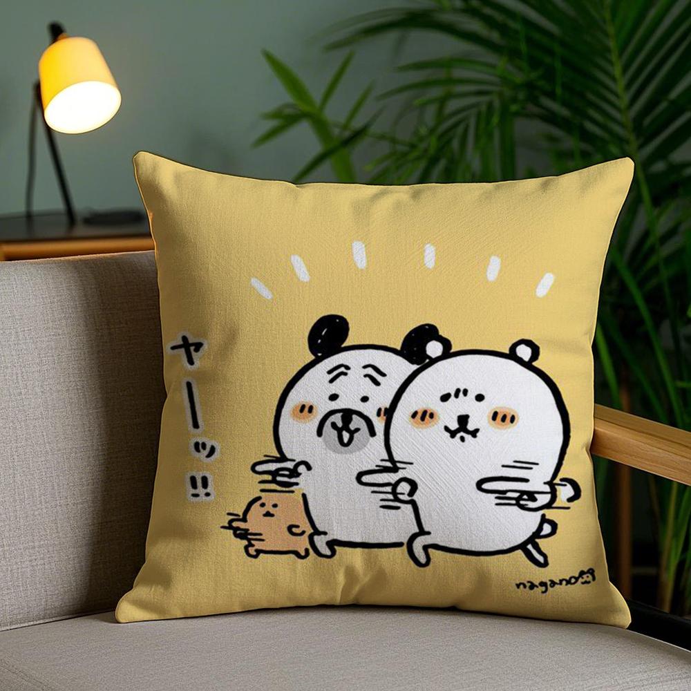 Cute J-Jokes Bear Cushion Cover Soft Short Plush Double-Sided Printing Home Decor Machine Washable Pillow Case Gift