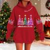 Women's Fashionable Casual Long-Sleeved Christmas Holiday Party Printed Hooded Sweatshirt