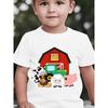 Boys Farm Animals & Tractor Print Crewneck All Season Casual Short Sleeve T-Shirt