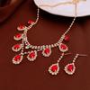 Elegant Jewelry Set, Versatile Exaggerated Vintage Alloy Crystal Earrings, Necklace, Bracelet