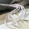 Vintage Strong Light High Quality Strong Light Artificial Crystal Pearl Necklace Collarbone Chain