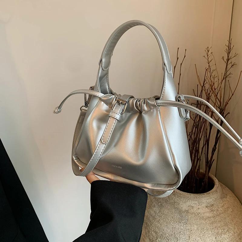 Women's Popular Cord Bucket Bag This Year Autumn New Style Niche and Elegant Versatile One Room Bag