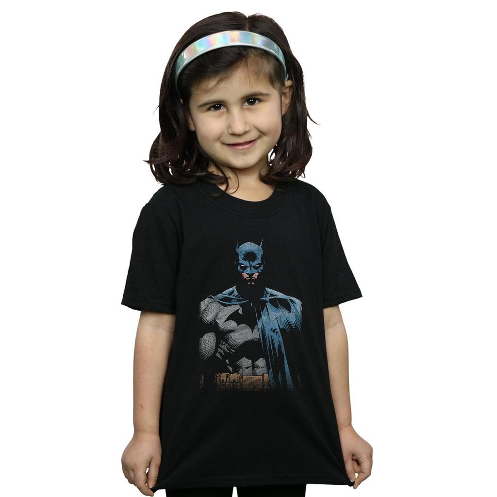 DC Comics Batman Close Up Baumwoll-T-Shirt für Mädchen