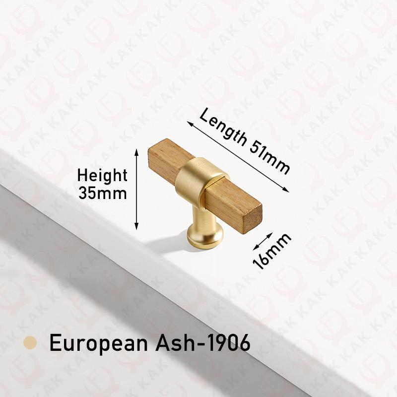 KAK Maniglie e Pomelli in Legno di Noce per Mobili da Cucina Maniglia in Frassino Europeo per Scarpiere Maniglie a Coppa Dorate Ferramenta per Porte