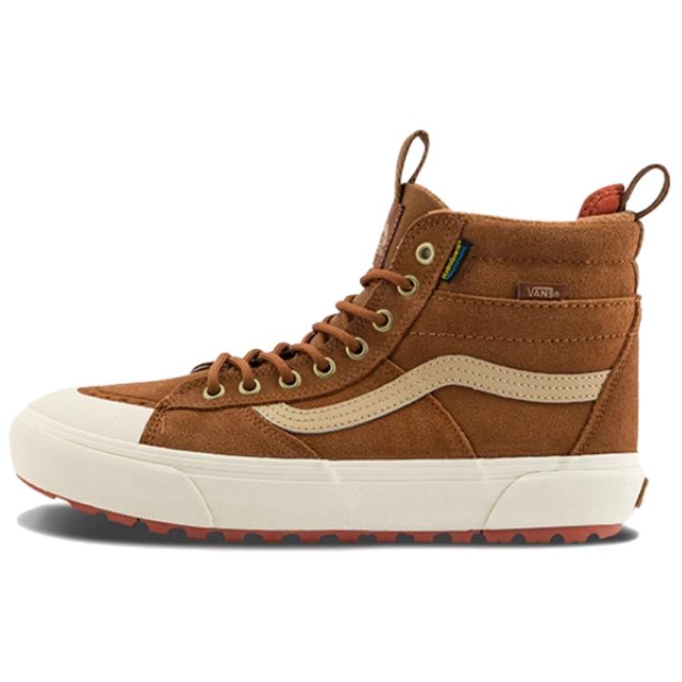 Vans MTE Sk8-Hi Comfortable Versatile High-Top Hiking Shoes Unisex Hiking Shoes Brown VN000CVTBRO