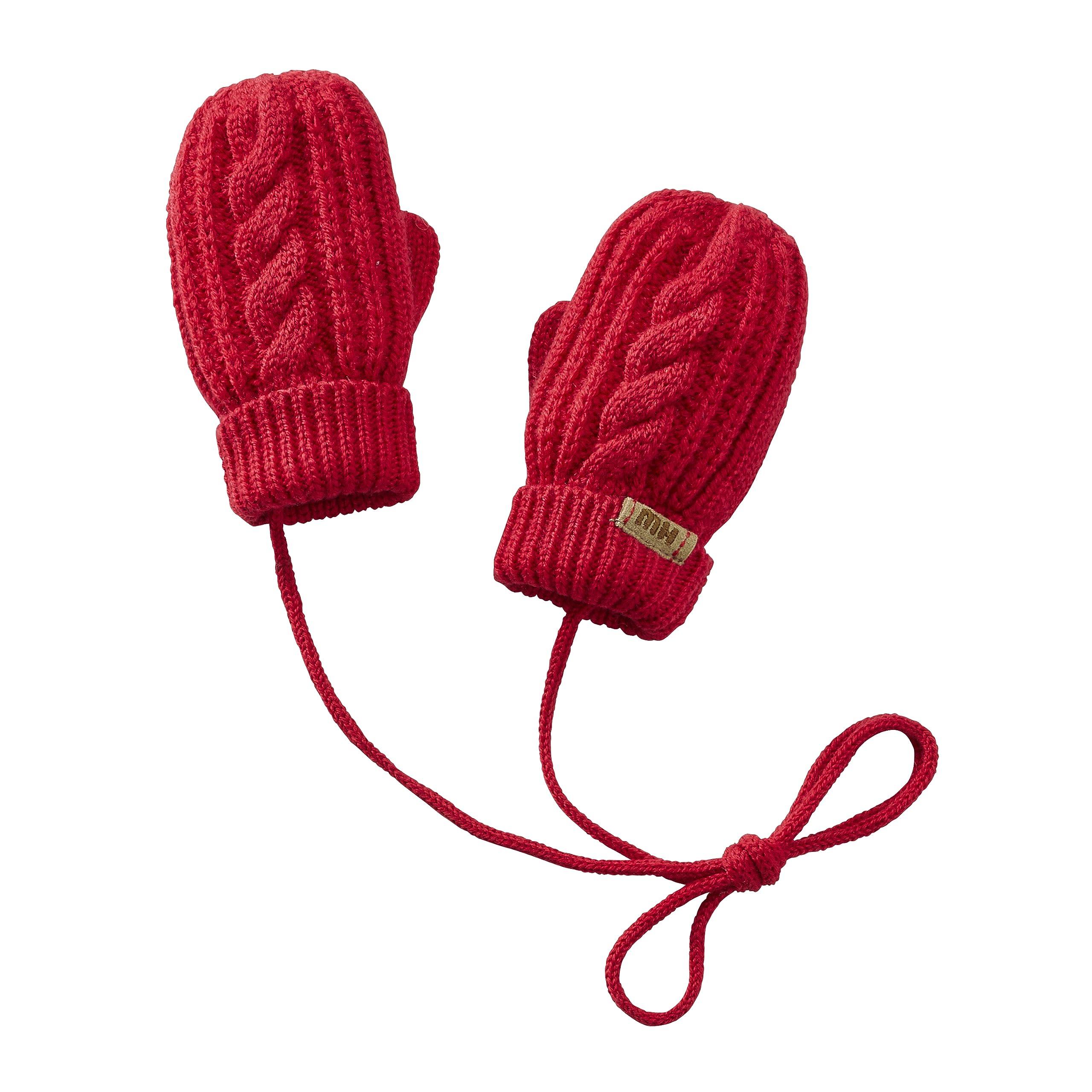 

MIKI HOUSE Knitted Mittens with Solid Cable for Boys and Size M Drawstring, Color, Knit, Girls, Baby, Kids, Children s Clothing, (3-5 Years), Red,