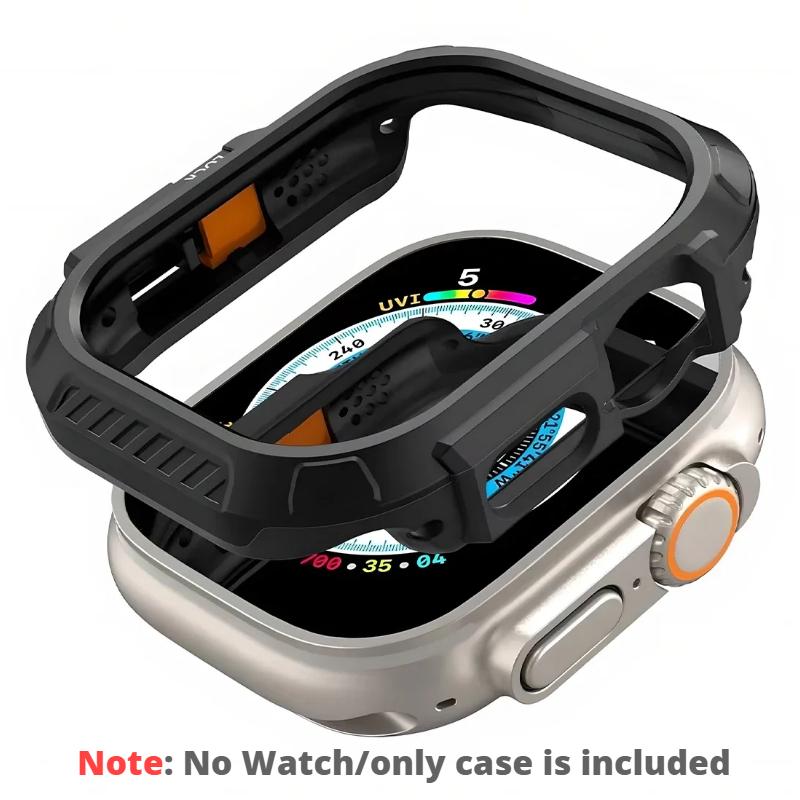 

Прочный бронированный чехол для Apple Watch Ultra2 49 мм, защитный бампер Edge для IWatch Series 7 8 9 45 мм 41 мм 4 5 6 SE 44 40 мм 44mm чёрный