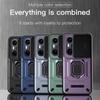 KEYSION Shockproof Armor Case for HONOR 400 Pro 5G Slide Camera Lens Protection Ring Stand Phone Cover for Huawei Honor 400 5G