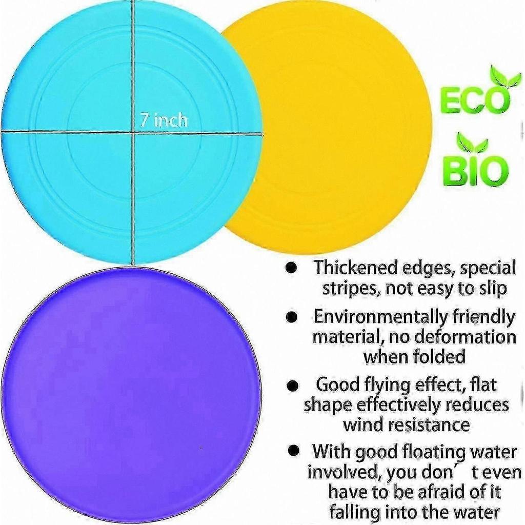 6-Pack Silicone Flying Discs for Dogs - Durable Outdoor Training Toy