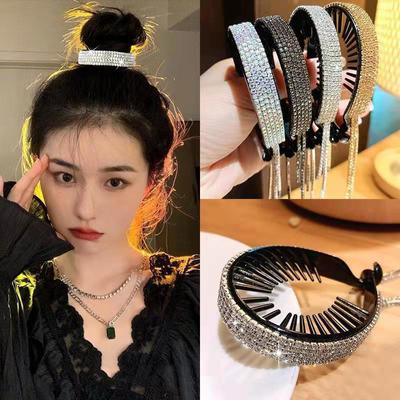Gorgeous Party Sparkling Tassel Headband Ladies Wan Zi Tou Pan Hair Artifact Hair Accessories Luxury Design Headband