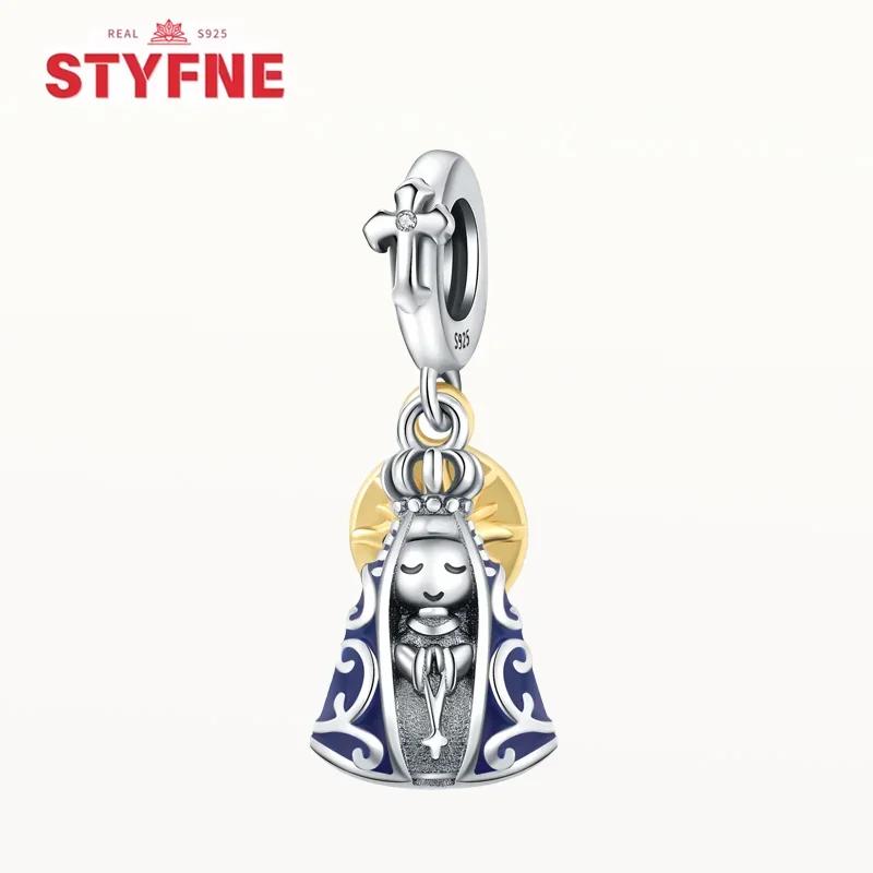 Copper Virgin Mary Pendant Charm Cross Religious Bead Series Beads For Original Bracelet Diy Fine Jewelry Gift For Women