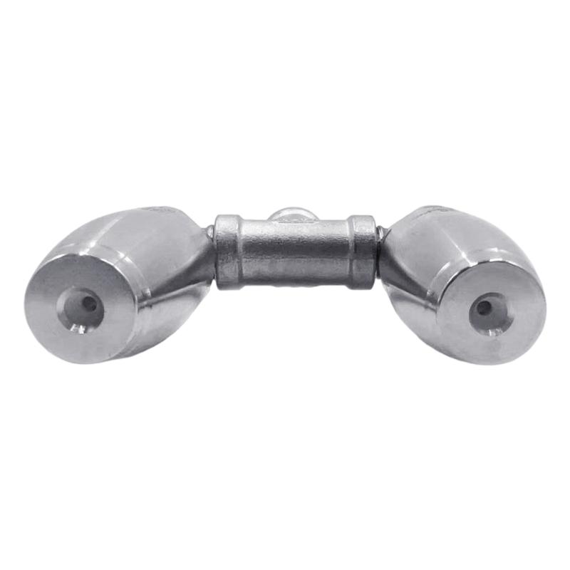 Stainless Steel High Pressure Washer Replacement Nozzle Tip Garden Cleaning Tool Rotating Double Nozzle Tip 1/4inch