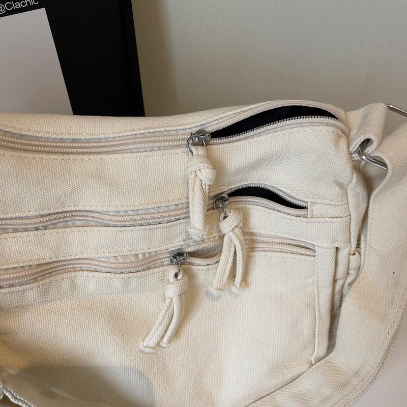 Płócienna torba damska o dużej pojemności na ramię, torba tote w stylu vintage, wielowarstwowa torba crossbody