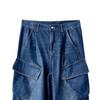 Skechers SKX Romantic Crown Collaboration Loose Mid-Rise Versatile Denim Pants Unisex bottoms Opal-Blue L424U132-011E
