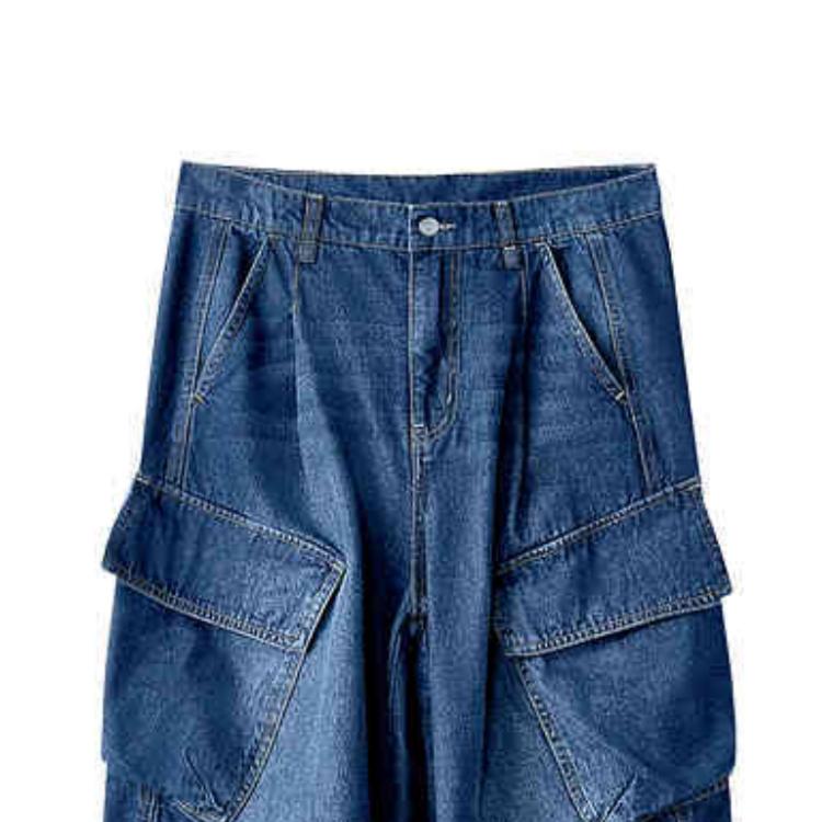 Skechers SKX Romantic Crown Collaboration Loose Mid-Rise Versatile Denim Pants Unisex bottoms Opal-Blue L424U132-011E