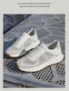 Men's White Breathable Thick-Soled Platform Sneakers - Discreet 8cm Height Boost Casual Dad Shoes