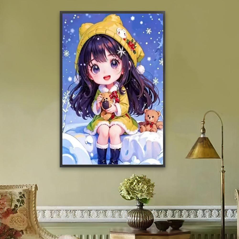 5D DIY Full Square Drill Diamond Painting Girl Kit Home Decor Art 45x65cm