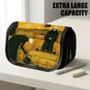 1pc Gothic Halloween Pencil Case Suitable for Back To School & Office, Large Capacity Flip Top Storage Bag with Double Zipper, Thickened Oxford Cover,