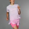 Adidas Verlaufstich Dekoratives Lauf-T-Shirt mit kurzen Ärmeln und überschnittenen Schultern Damen Tops Klares Rosa IP3560