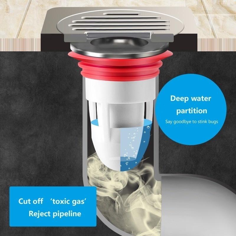2pcs Deodorant Drain Core Toilet Bathroom Floor Drainer Cores Sewer Pest Control Silicone Anti-odor Artifact Water Seal No Smell