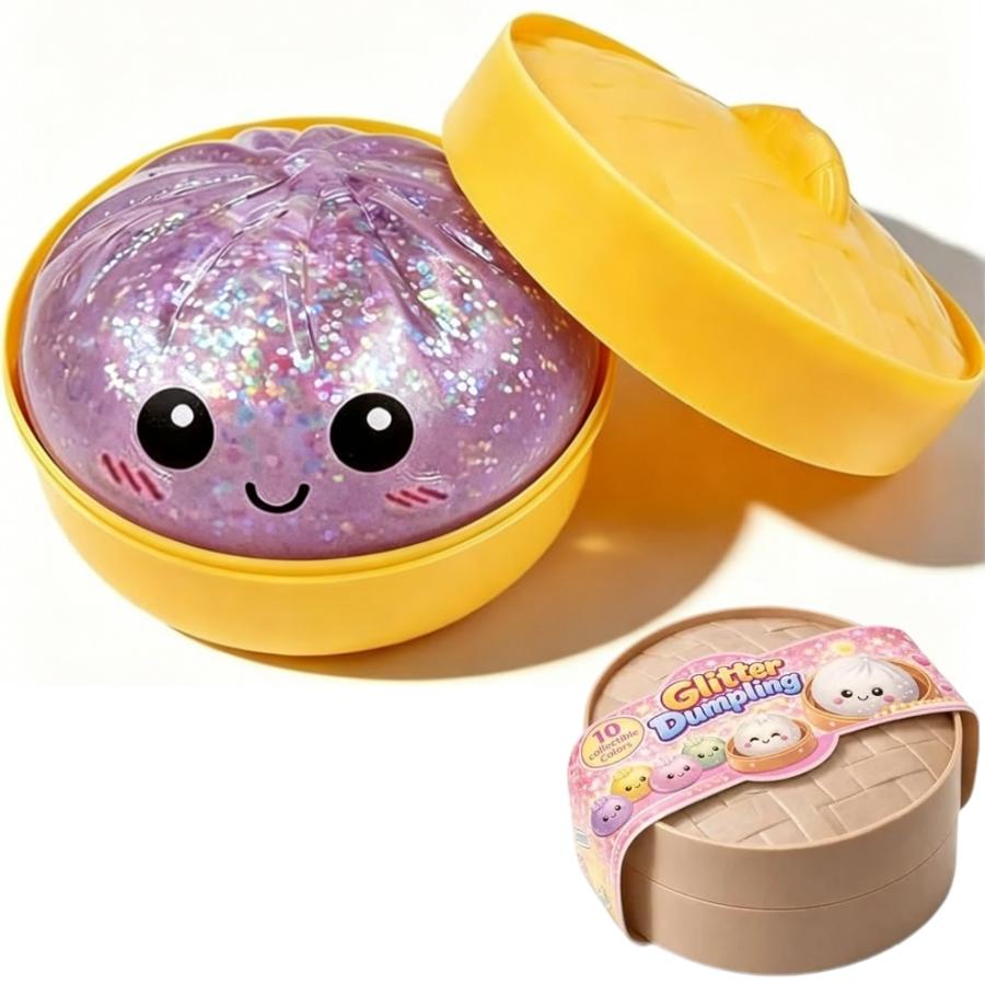Nieuwe Glitter Dumpling Squishy Mystery Box - Verrassing Dumpling Squishy, Reusachtige Glitters Dumplings, Zeldzame Dumplings Broodje Stressverlichting Fidget Set.