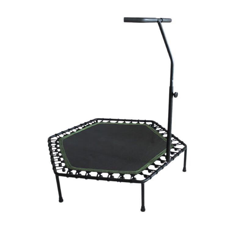 WEZHO Hexagonal Fitness Trampoline with Adjustable Handrail