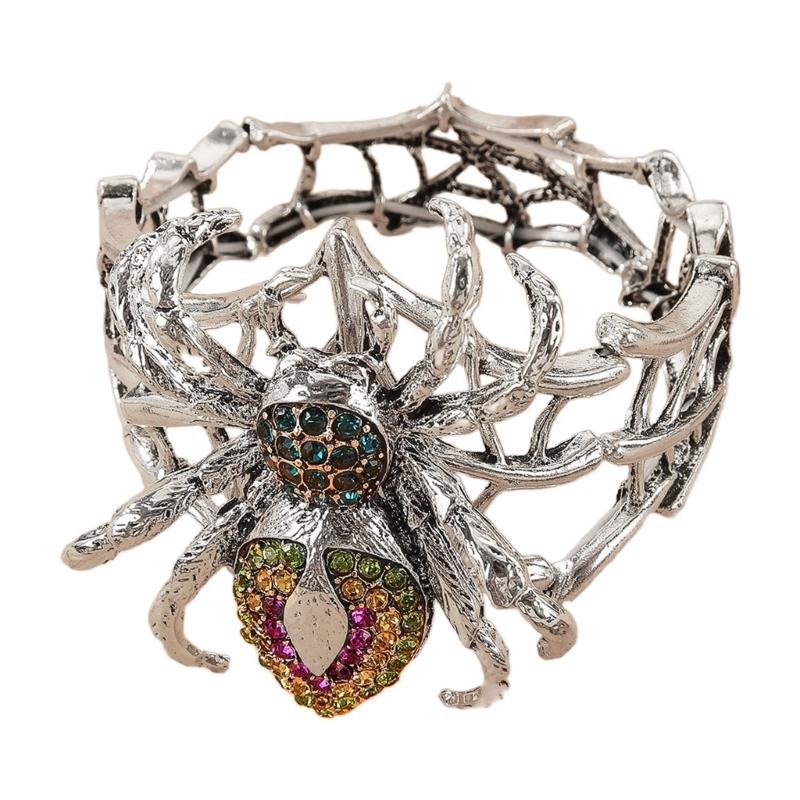 

Хэллоуин Готический Панк Арахнид Стразы Наручный Браслет Регулируемый Браслет На Запястье Для Костюмированных Вечеринок Музыкальный Фестиваль