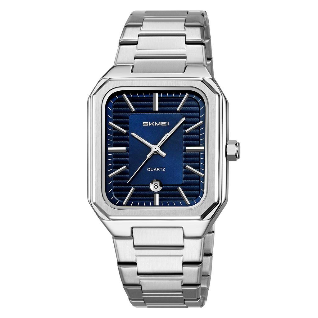 Watch Men's Square Waterproof Steel Belt Men's Quartz Watch Calendar Watch Source