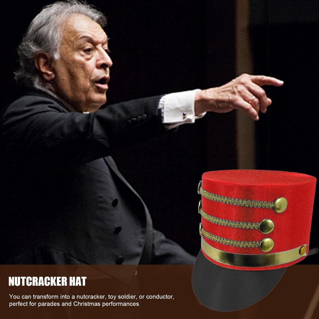 Nutcracker Toy Soldier Hat Soldier Band Major Cosplay Accessory Hat Creative Adults Costume Nutcracker Hat Performance Cosplay