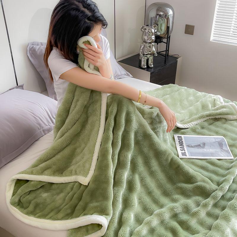 

Зимнее толстое двухслойное плюшевое одеяло из кроличьего меха для кошек - Ветрозащитное, не линяющее, из молочного бархата для уютного сна в общежитии