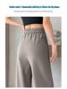 Real Shot 2026 Summer Ice Silk Sun Protection High-Waist Wide-Leg Suit Pants for Women